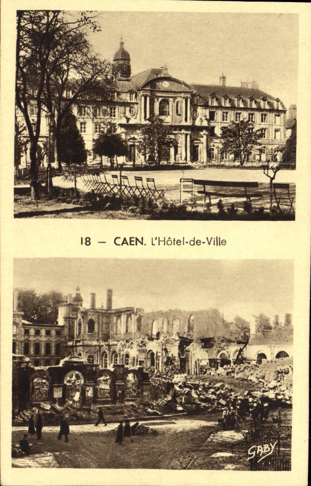 CPA Caen L Hotel de Ville Militaria