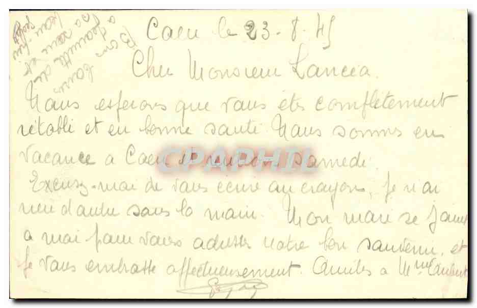 CPA Caen 1944 1945 Militaria Quartier du Gaillon — Verso