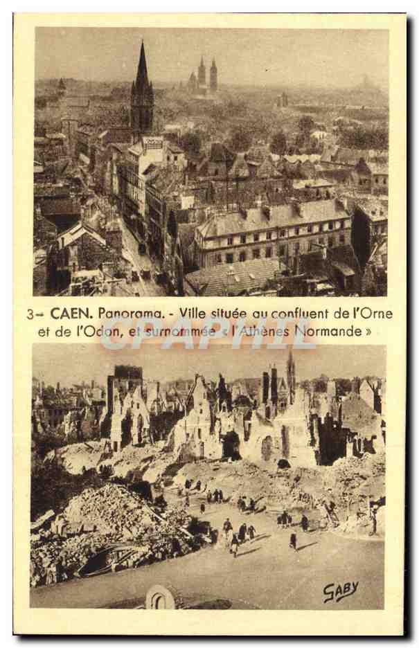Caen - Panorama - Ville située au confluent de l'Orne et de l'Odon, surnommée « Athènes Normande » — Saby