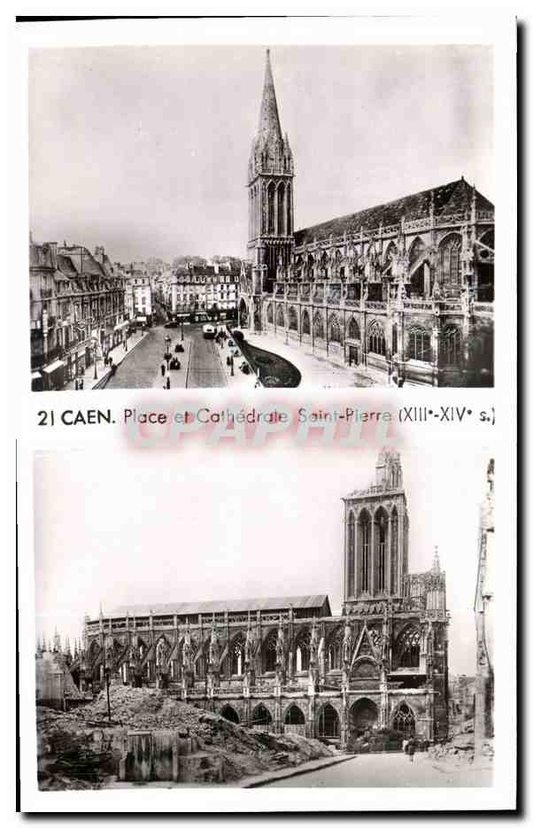 Caen. Platz und Kathedrale Saint-Pierre (13. bis 14. Jahrhundert) — Antike Ansichtskarte n°21