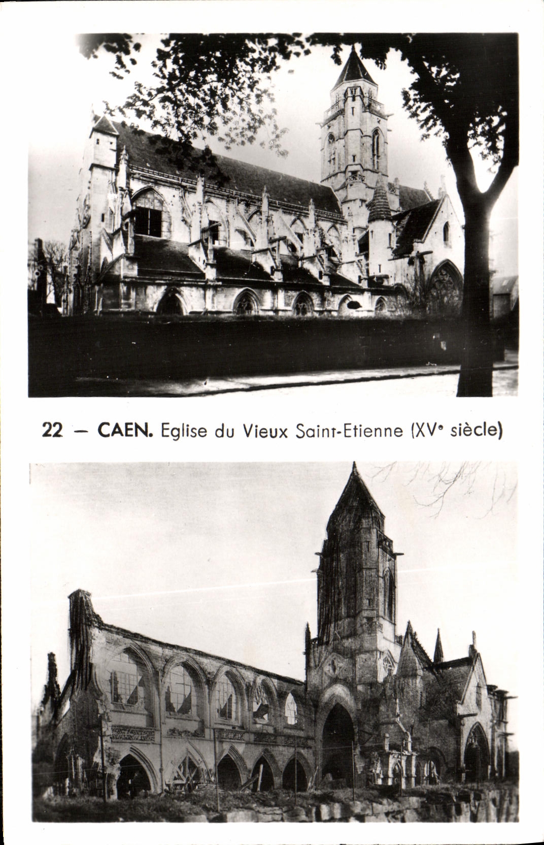 CPA Caen Eglise du Vieux Saint Etienne Militaria