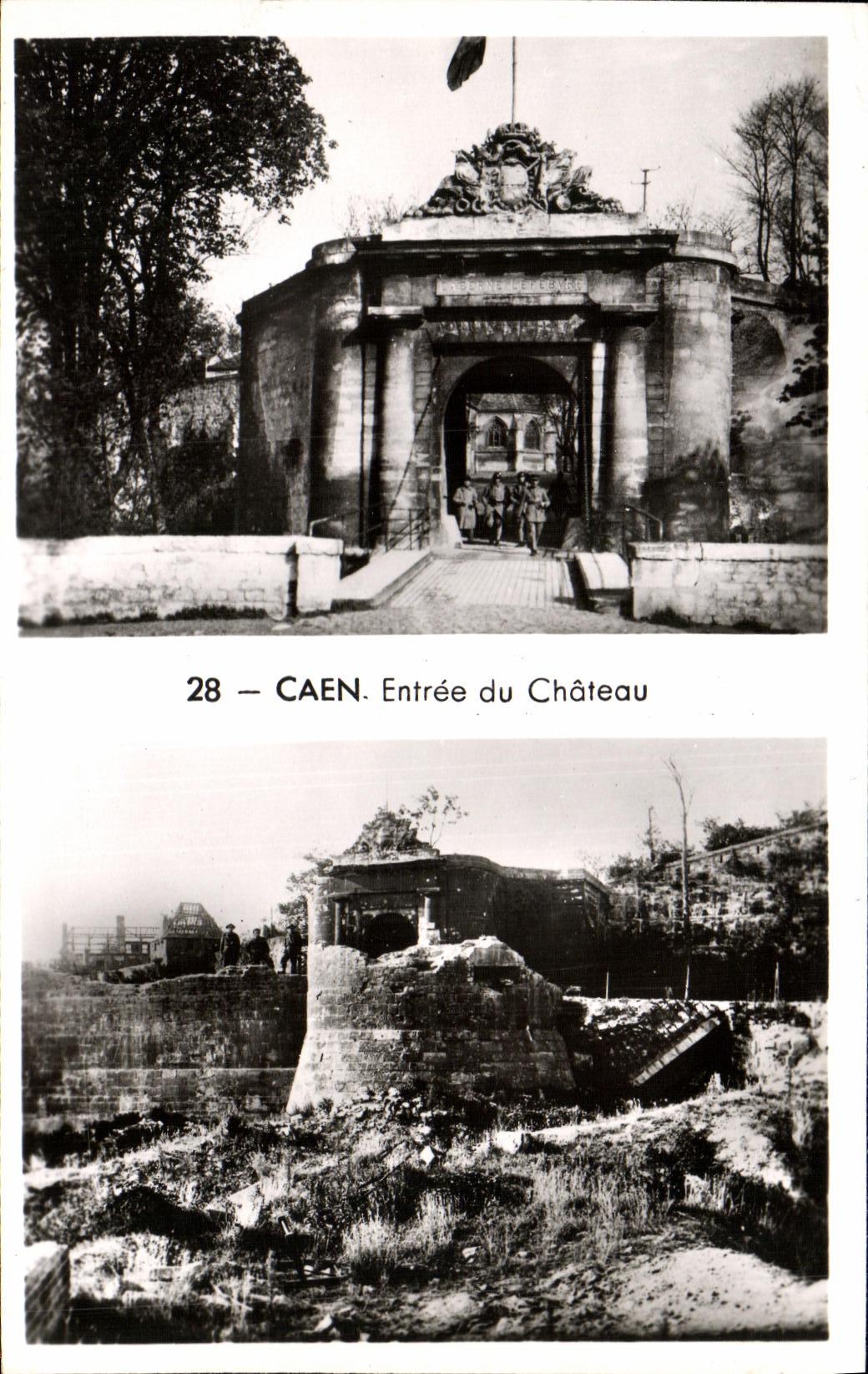CPA Caen Entree du Chateau Militaria
