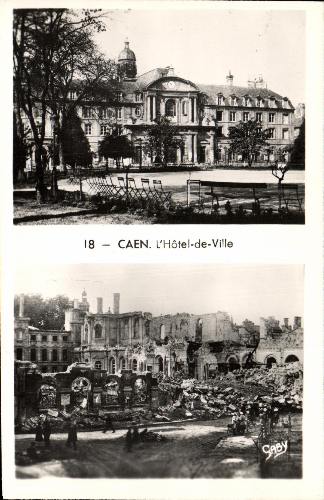 CPA Caen L Hotel de Ville Militaria