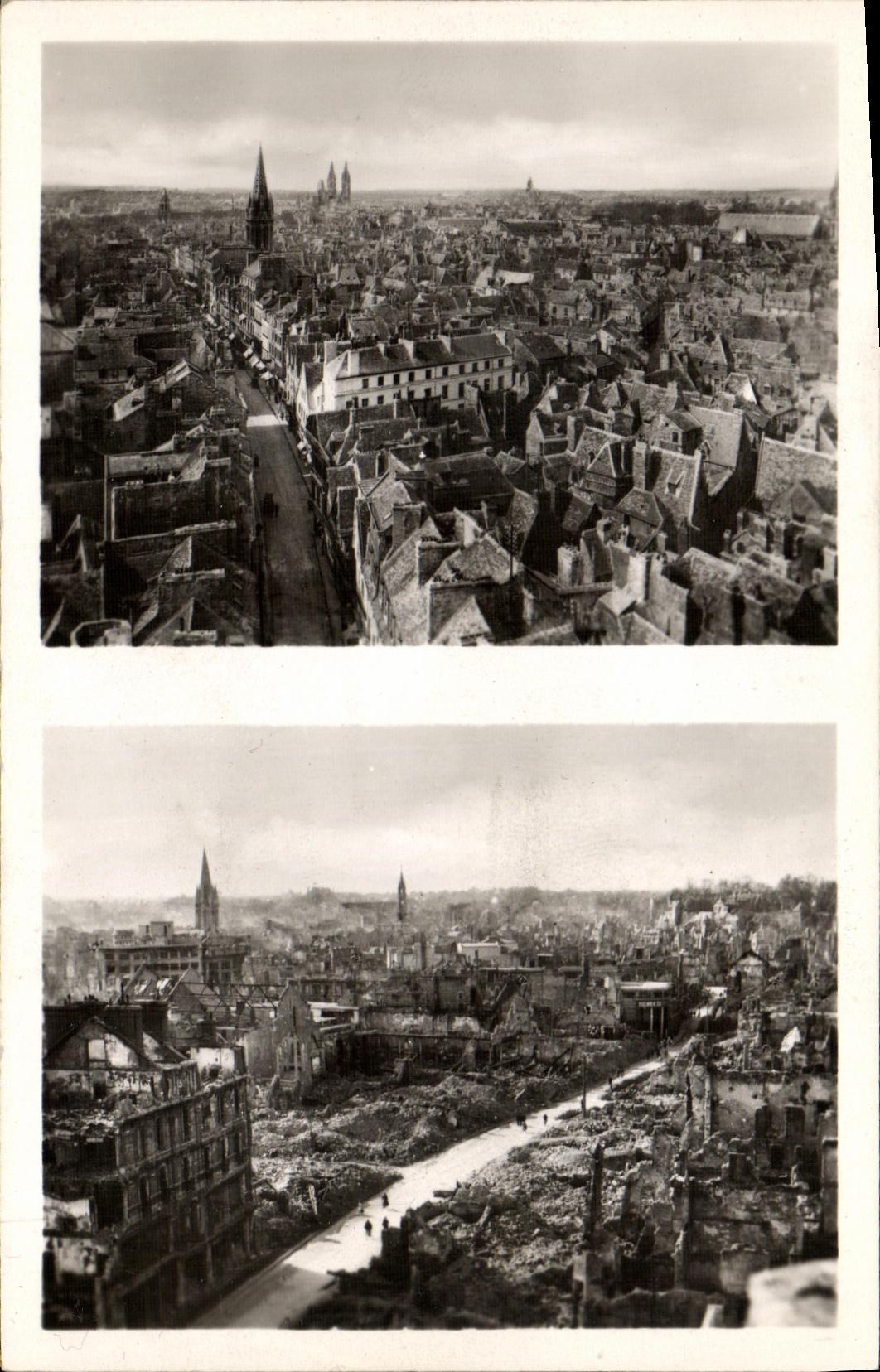 CPA Caen Vue prise du Clocher St Pierre Militaria