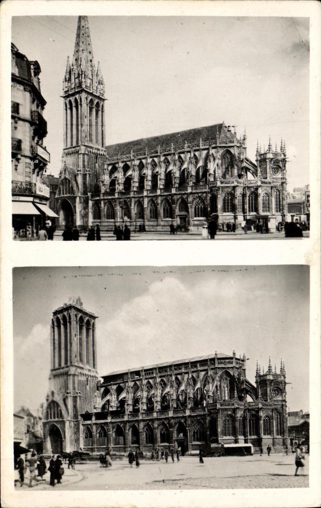 CPA Caen Eglise Saint Pierre Militaria