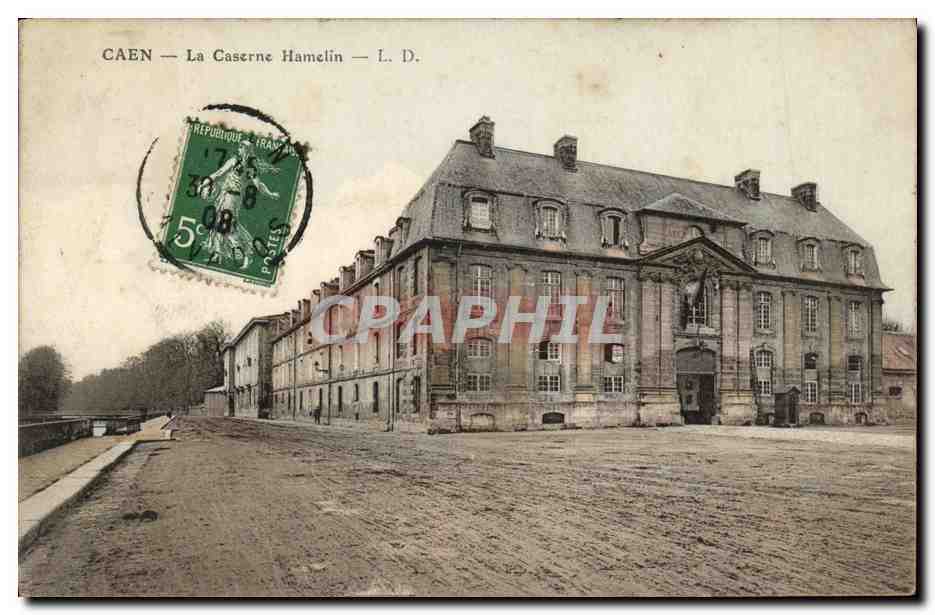 CPA Caen La Caserne Hamelin Militaria