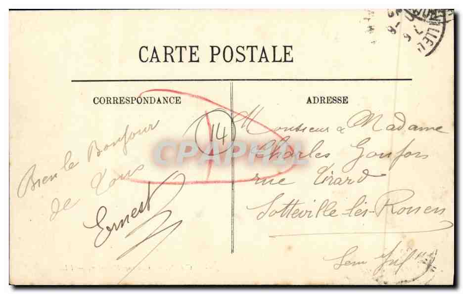 CPA Caen La Caserne Hamelin Militaria — Verso