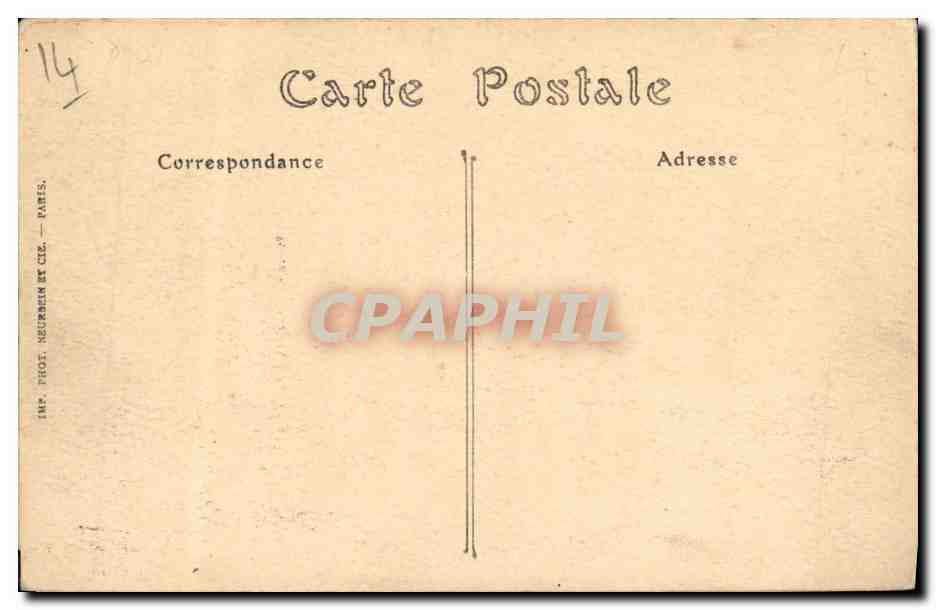 CPA Caen Porte Principlae du Chateau Caserne Lefebvre Militaria — Verso