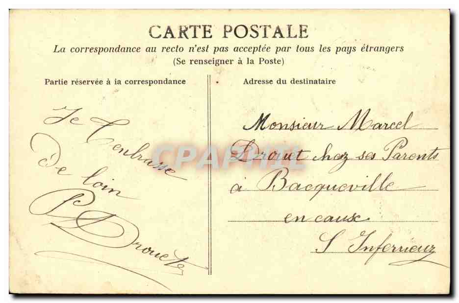 CPA Caen Caserne Hamelin et Pont Alexandre III Militaria — Rückseite