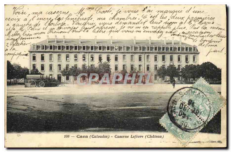 CPA Caen Caserne Lefevre Chateau Militaria