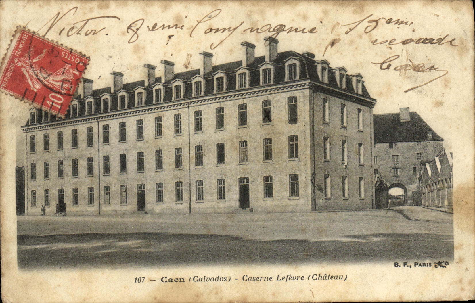 CPA Caen Caserne Lefevre Chateau Militaria