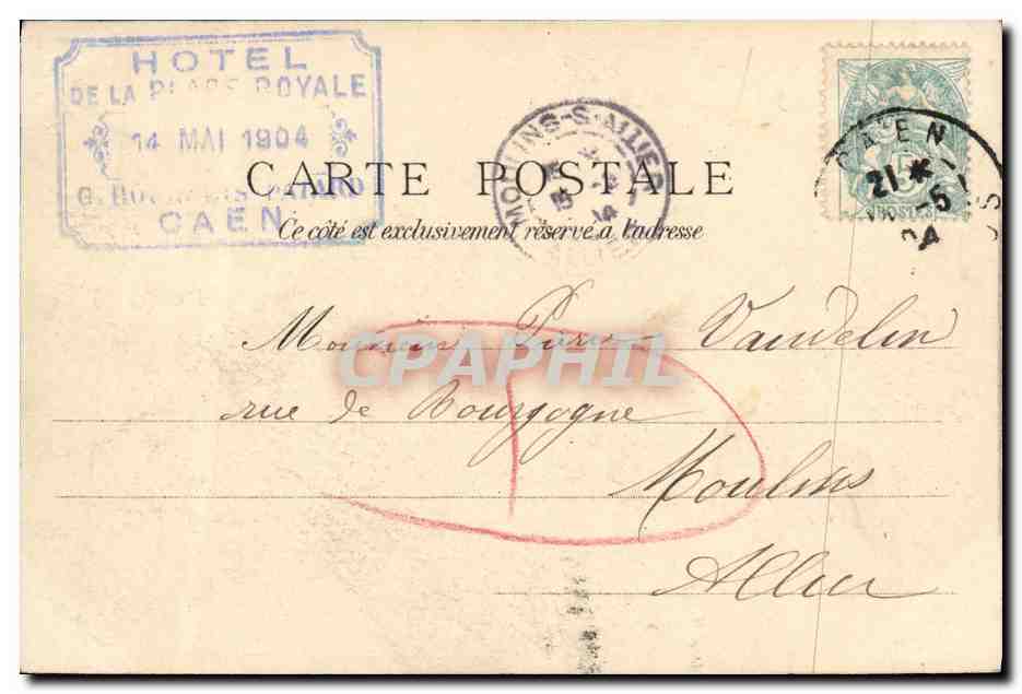 CPA Caserne Hamelin Caen Militaria — Verso