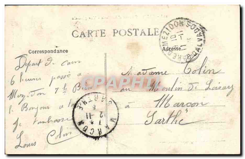 CPA Caen Caserne d Artillerie Vue generale Militaria — Verso