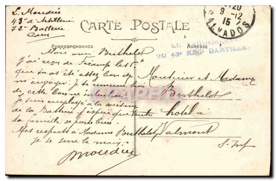 Caen - Caserne d'Artillerie - Les Ecuries — Éditeur PER, n°2 — Rückseite