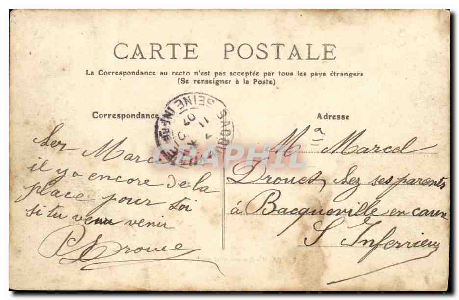 CPA Caen Caserne cote nord Militaria — Verso