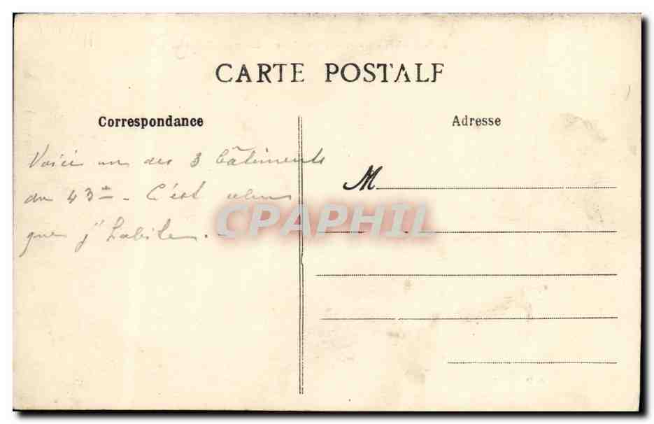 CPA Caen Caserne d Artillerie Batiment Ouest Militaria — Verso