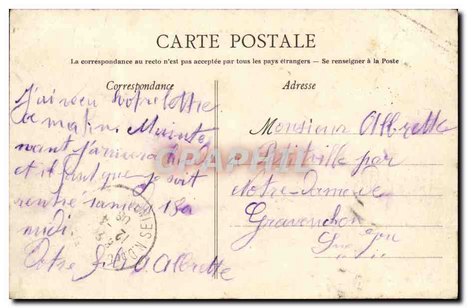 Caserne de Remonte de Caen et le 128e de ligne — La cour d'honneur — Photo Royer, Caen — Rückseite