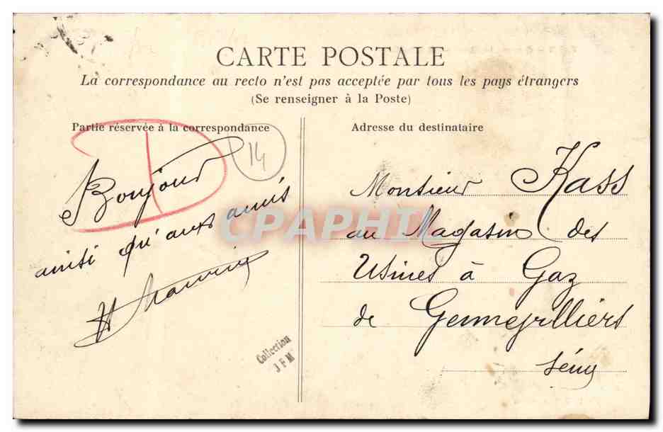 CPA Caen Caserne Lefebvre 1er bataillon Militaria — Verso
