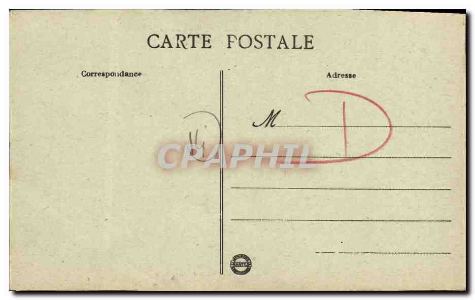 CPA Caen Caserne du Chateau Porte de Secours — Verso