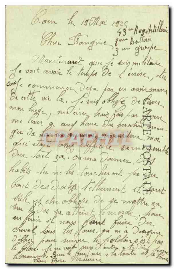 Caen - 43e d'Artillerie. Une des Casernes — Éditeur : Carte Postale — Verso