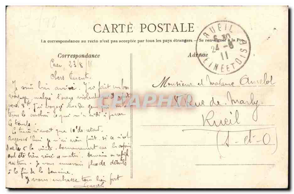 CPA Depot de Remonte de Caen Ecuries Ancien couvent de la Visitation Ecuries Militaria — Rückseite