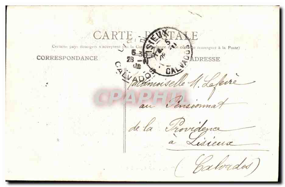 CPA Caen La Prairie  — Verso