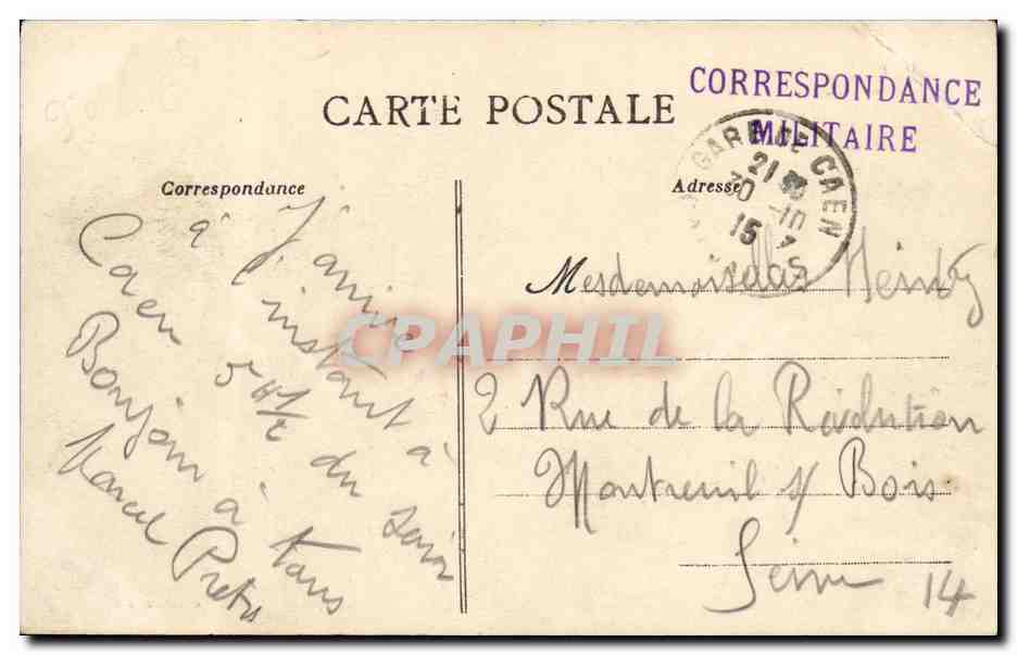 CPA Caen L Abreuvoir du Champ de Courses Cheval Hippisme — Rückseite