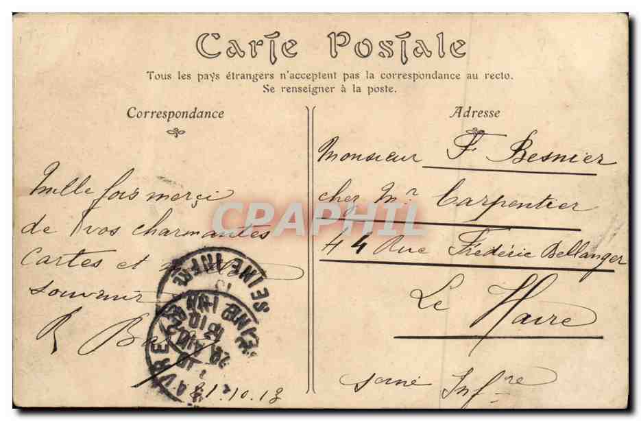CPA Caen Le Chateau Porte dite de Secours — Verso