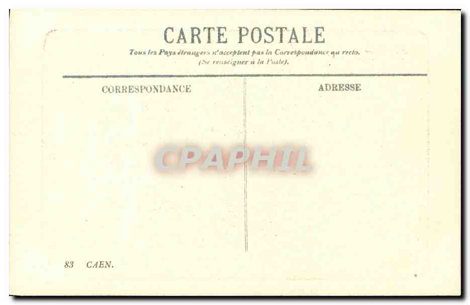 CPA Caen Le Chateau Porte de secours Militaria Soldats — Rückseite