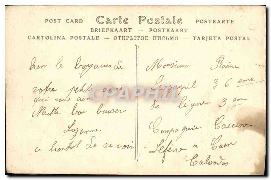 CPA Caen Le Chateau Porte dite de Secours — Verso