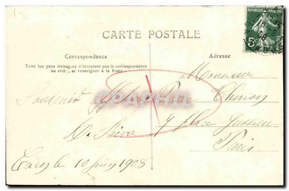CAEN - Blick auf den Turm von St-Pierre vom Schloss aus — Verlag: P. R. n° 149 — Rückseite
