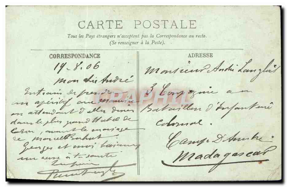 CAEN — Porte du Château — Caserne Lefebvre — LL. — Reverso