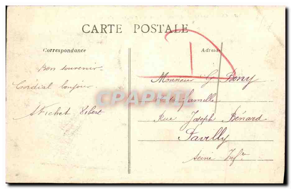 CPA Caen Le Chateau et Caserne Lefevre vue prise du clocher de Saint Pierre  — Verso