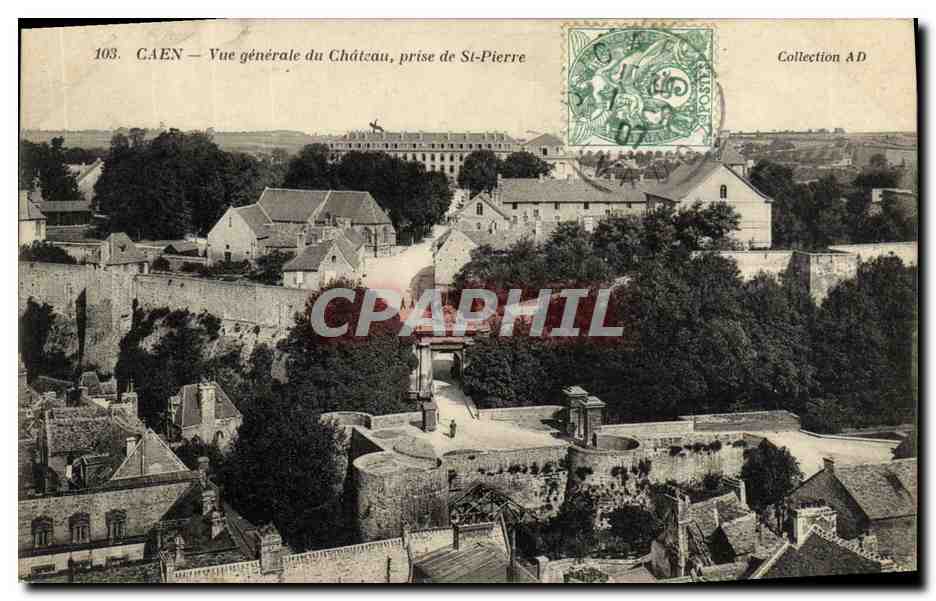 GAEN — Vue générale du Château, prise de St-Pierre — Collection A.D.