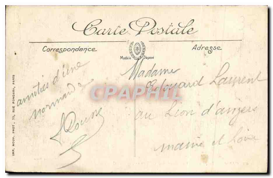 CPA Caen Porte de secours du Chateau — Verso