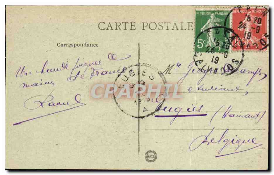 CPA Caen Caserne du Chateau Porte de Secours — Verso