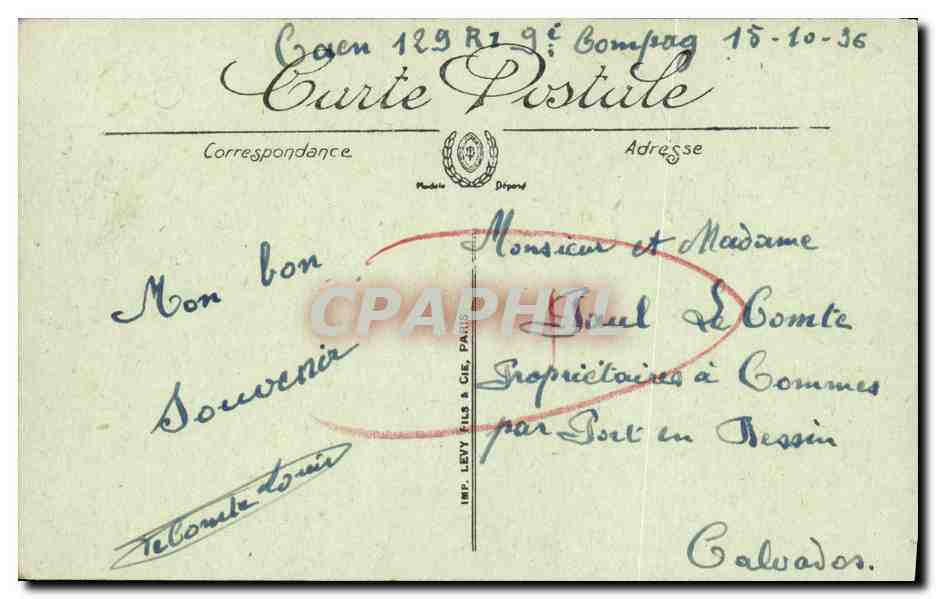CPA Caen La Caserne du Chateau vu de — Verso