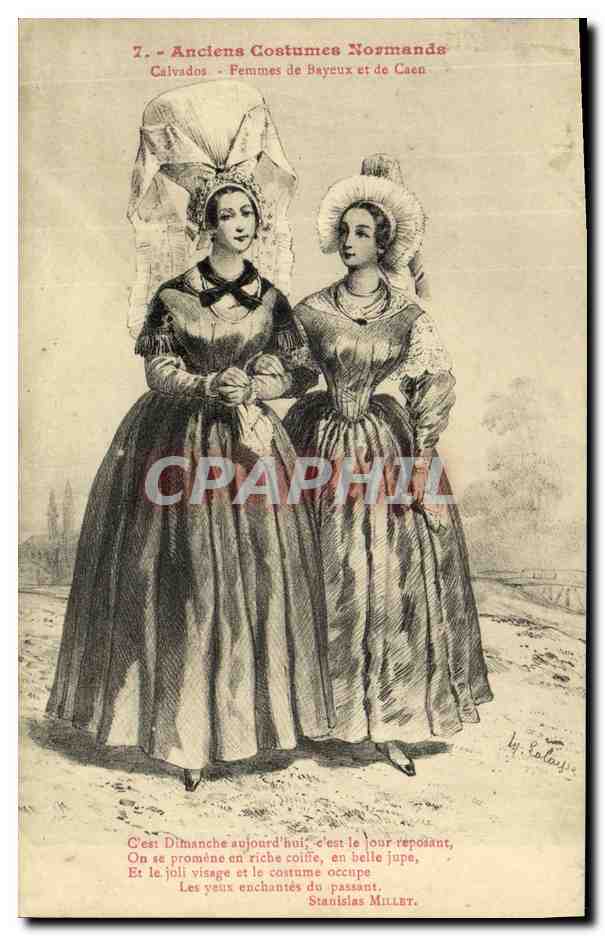 Anciens Costumes Normands — Femmes de Bayeux et de Caen — Stanislas Millet