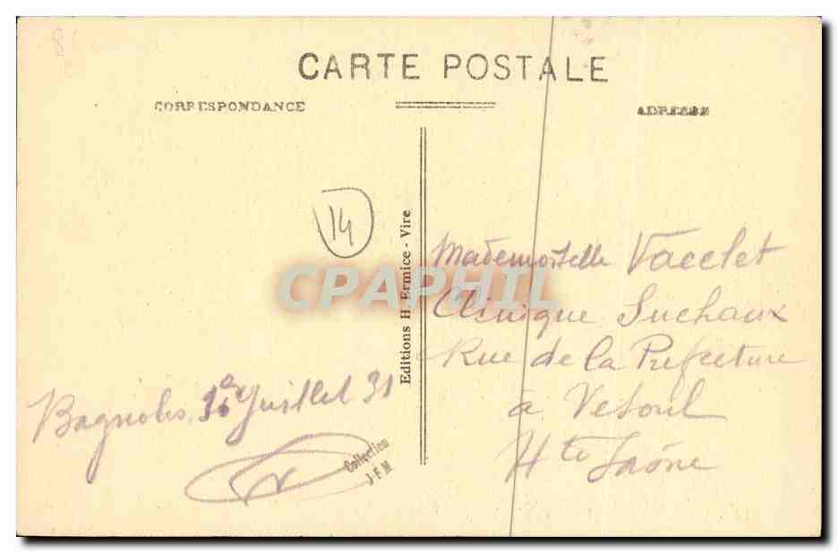 CPA L Ancienne Normandie Un des Aspects de la Coiffe dite Bourgogne Environs de Caen Folklore — Rückseite