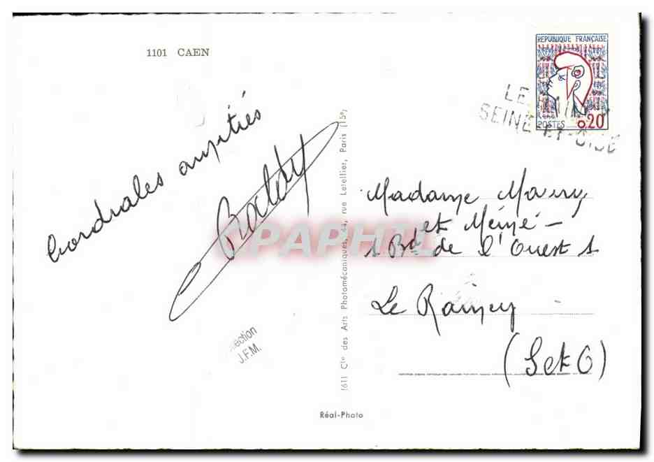 CPM Caen Abbaye aux hommes Dames Poste  — Verso