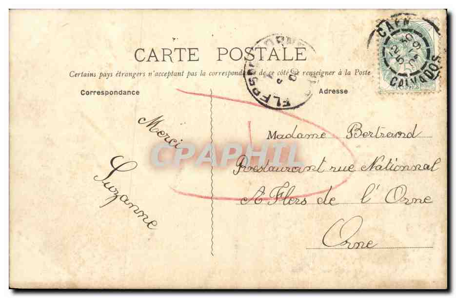 CPA Souvenir Caen  — Verso