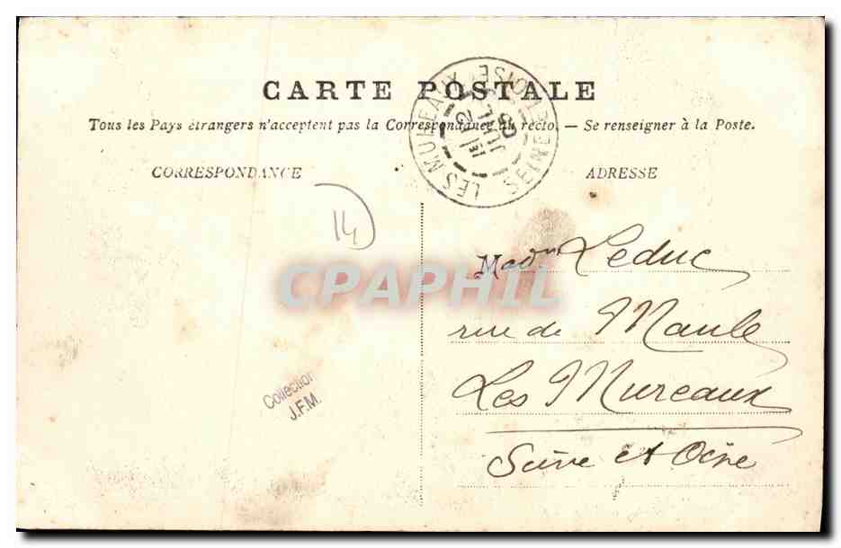 CPA Bonjour de Caen — Rückseite