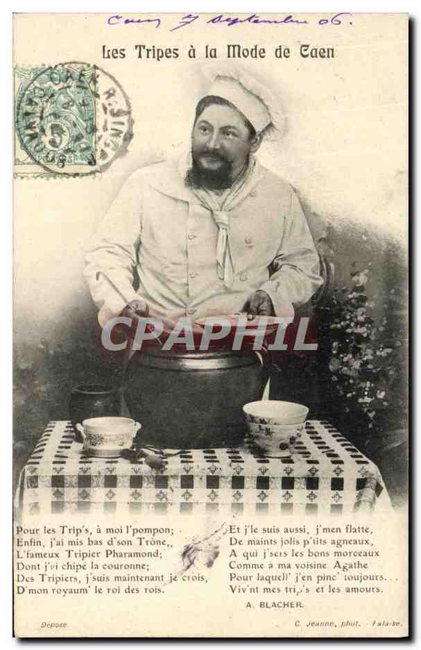 CPA Les Tripes a la Mode de Caen Cuisine Cuisinier Folklore 