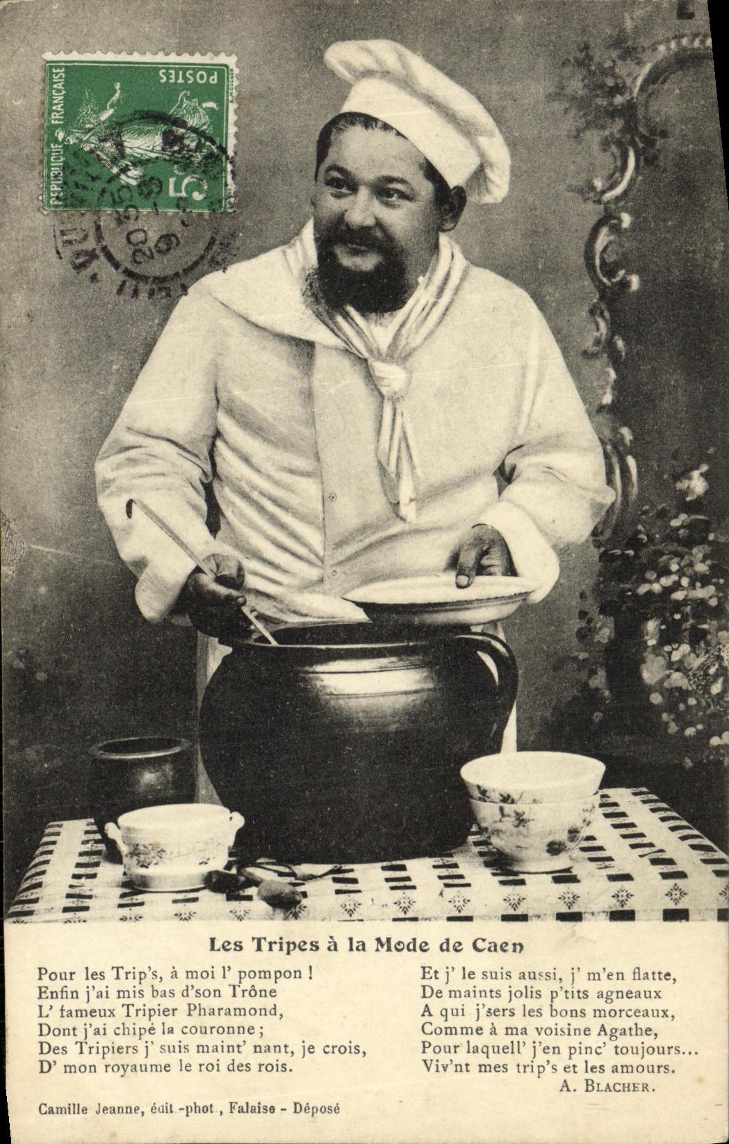 CPA Les Tripes a la Mode de Caen Cuisine Cuisinier Folklore 
