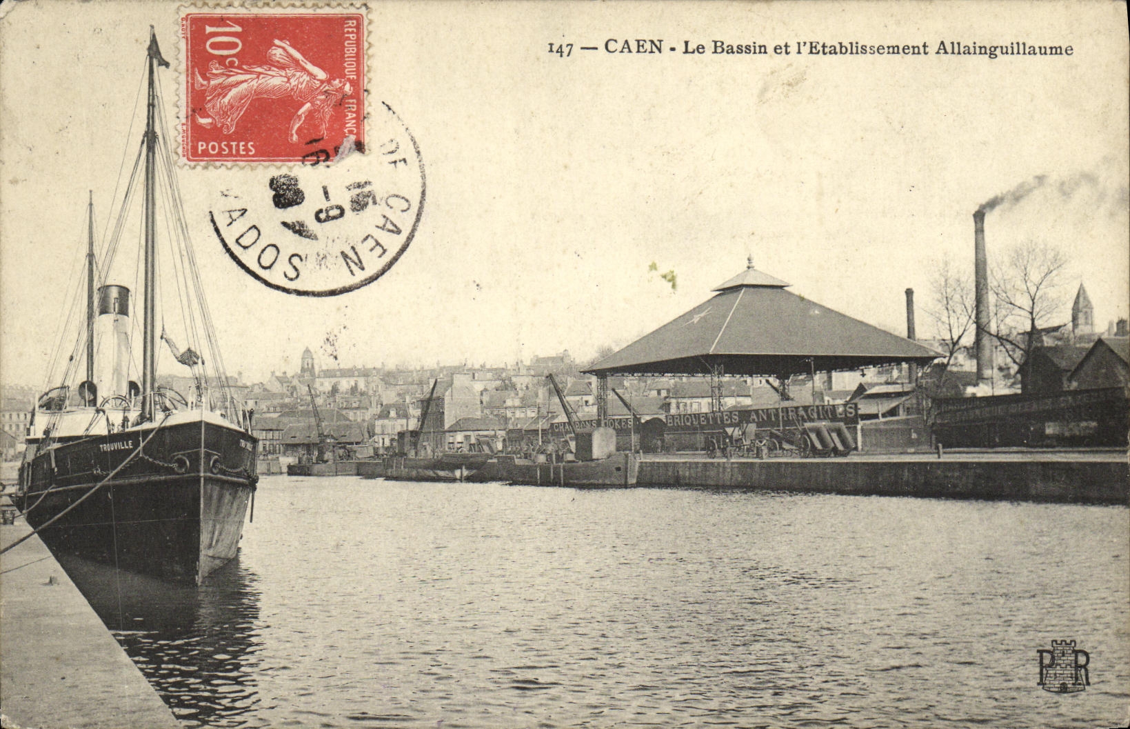 CPA Caen Le Bassin et l Etablissement Allainguillaume Bateau