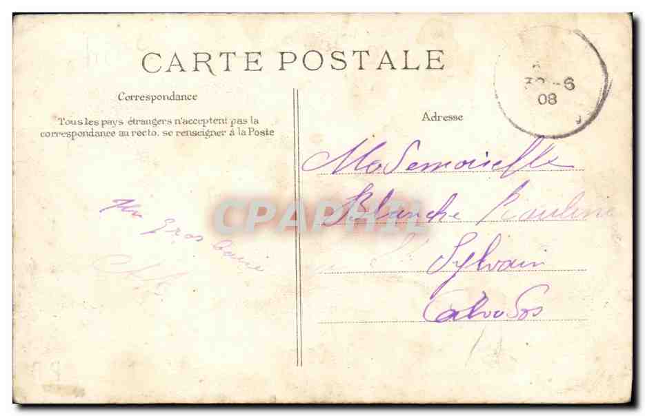 CPA Un Baiser Caen Dirigeable Zeppelin — Rückseite