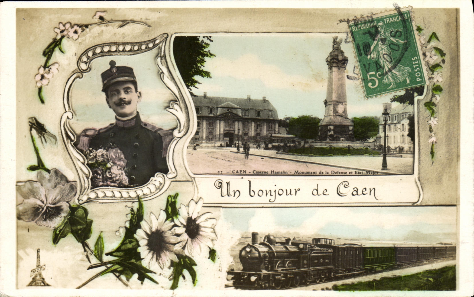 Caen — Caserne Hamelin et Monument de la Défense et État-Major — Un bonjour de Caen
