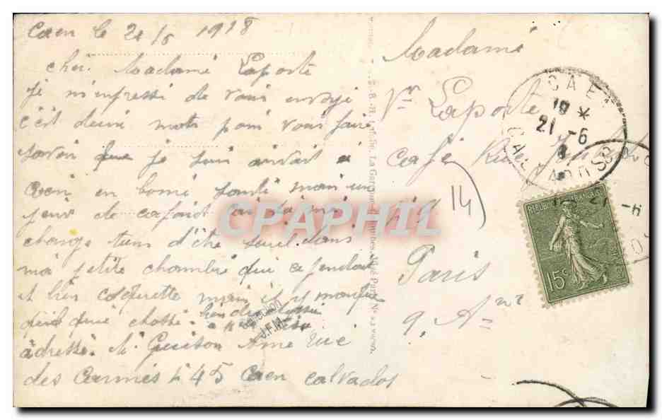 CPA Bon Souvenir de Caen  — Rückseite