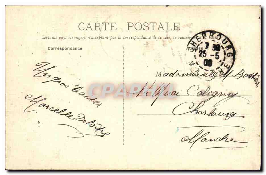 CPA Caen Refectoire du Lycee carte toilee  — Verso