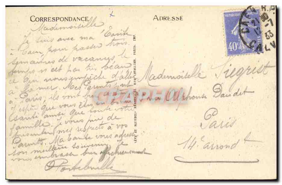 CPA Caen Le Lycee Et L Eglise Saint Etienne — Verso